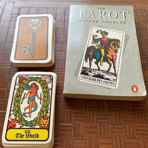 Vintage tarot card deck and book